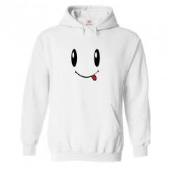 Tongue Out Face Cute Classic Unisex Kids and Adults Pullover Hoodie